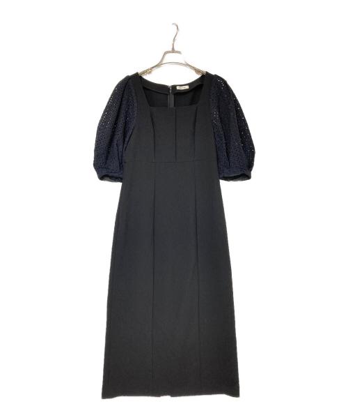 FRAY ID（フレイ アイディー）FRAY ID (フレイ アイディー) レーススリーブIラインドレス ブラック サイズ:1の古着・服飾アイテム