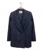 hauntハウント）の古着「カシミヤ混ダブルジャケット」｜ネイビー