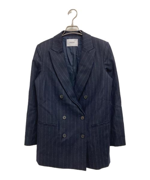 haunt（ハウント）haunt (ハウント) カシミヤ混ダブルジャケット ネイビー サイズ:38の古着・服飾アイテム
