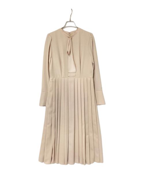 CELFORD（セルフォード）CELFORD (セルフォード) ボウタイプリーツワンピース ベージュ サイズ:38の古着・服飾アイテム