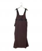 AULAオーラ）の古着「ダブルクロスジャンパースカート」｜ブラウン