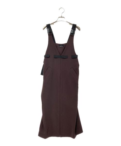 AULA（オーラ）AULA (オーラ) ダブルクロスジャンパースカート ブラウン サイズ:下記参照の古着・服飾アイテム