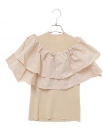 CELFORD（セルフォード）の古着「フリル付きニットプルオーバー」｜アイボリー