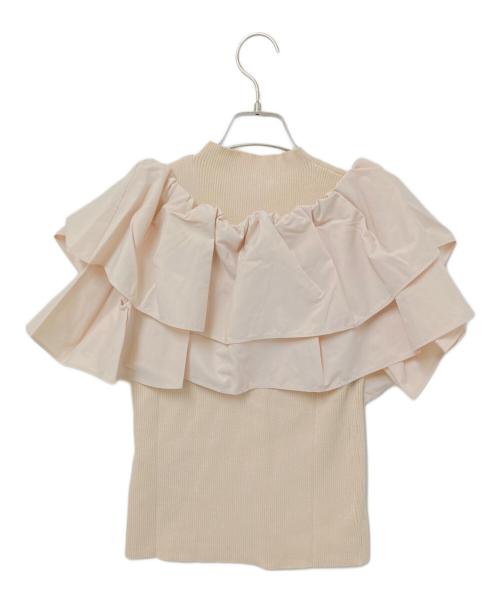 CELFORD（セルフォード）CELFORD (セルフォード) フリル付きニットプルオーバー アイボリー サイズ:F 未使用品の古着・服飾アイテム