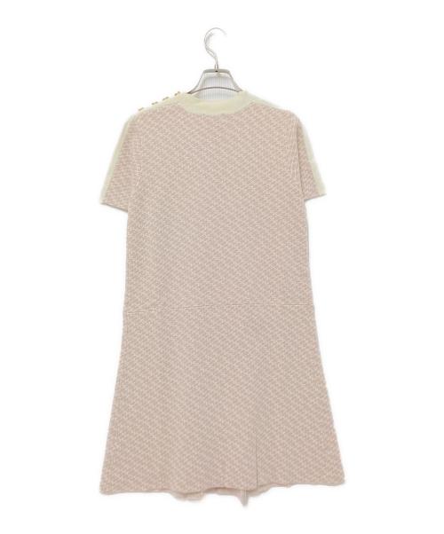 HANAE MORI（ハナエモリ）HANAE MORI (ハナエモリ) CELFORD (セルフォード) ニットワンピース ピンク×ホワイト サイズ:36の古着・服飾アイテム