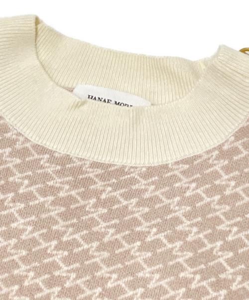 HANAE MORI（ハナエモリ）HANAE MORI (ハナエモリ) CELFORD (セルフォード) ニットワンピース ピンク×ホワイト サイズ:36の古着・服飾アイテム