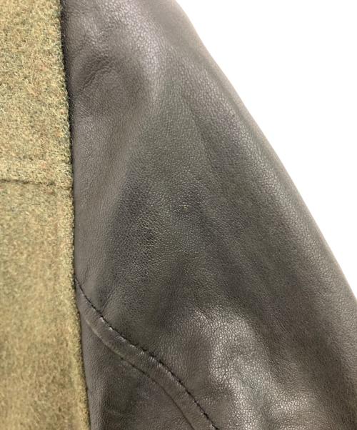 glamb（グラム）glamb (グラム) レザー切替ウールダブルライダースジャケット グリーン×ブラック サイズ:1の古着・服飾アイテム