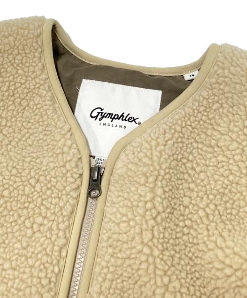 Gymphlex（ジムフレックス）Gymphlex (ジムフレックス) ノーカラージップボアジャケット ベージュ サイズ:14の古着・服飾アイテム