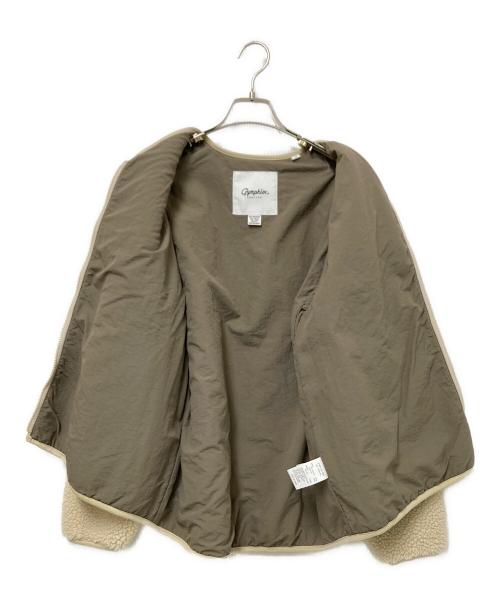 Gymphlex（ジムフレックス）Gymphlex (ジムフレックス) ノーカラージップボアジャケット ベージュ サイズ:14の古着・服飾アイテム