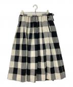 ina×WoodyHouseイナ×）の古着「別注 ウールギンガムスカート」｜ブラック×ホワイト