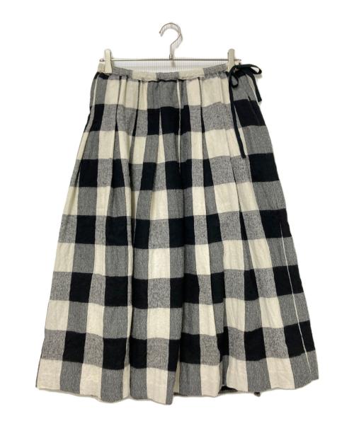 ina（イナ）ina (イナ) WoodyHouse 別注 ウールギンガムスカート ブラック×ホワイト サイズ:下記参照の古着・服飾アイテム