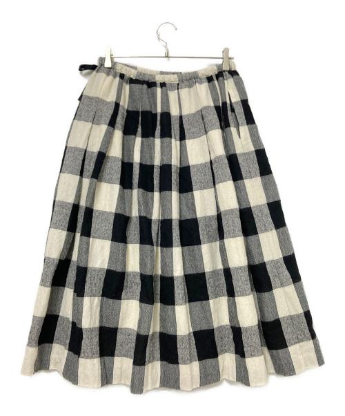 ina（イナ）ina (イナ) WoodyHouse 別注 ウールギンガムスカート ブラック×ホワイト サイズ:下記参照の古着・服飾アイテム