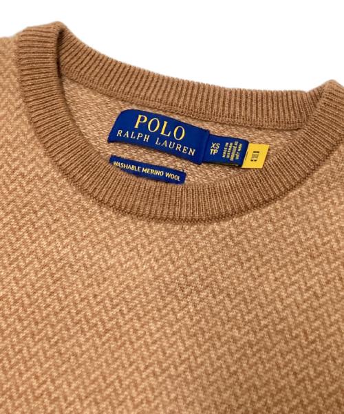 POLO RALPH LAUREN（ポロ・ラルフローレン）POLO RALPH LAUREN (ポロ・ラルフローレン) クルーネックニット ブラウン サイズ:XSの古着・服飾アイテム