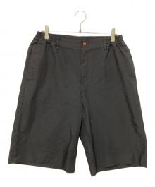 COMME des GARCONS（コムデギャルソン）の古着「ポリ 縮絨 ワイドショーツ」｜ブラック