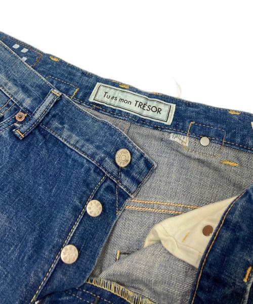 Tu es mon TRESOR（トゥ エ モン トレゾア）Tu es mon TRESOR (トゥ エ モン トレゾア) サイドリボンデニムパンツ インディゴ サイズ:4 LONGの古着・服飾アイテム