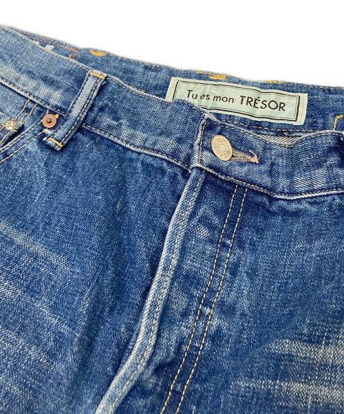 Tu es mon TRESOR（トゥ エ モン トレゾア）Tu es mon TRESOR (トゥ エ モン トレゾア) サイドリボンデニムパンツ インディゴ サイズ:4 LONGの古着・服飾アイテム