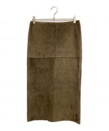 EVERYDAY I LIKE.（エヴリデイ アイ ライク）の古着「スエードタイトスカート」｜ブラウン