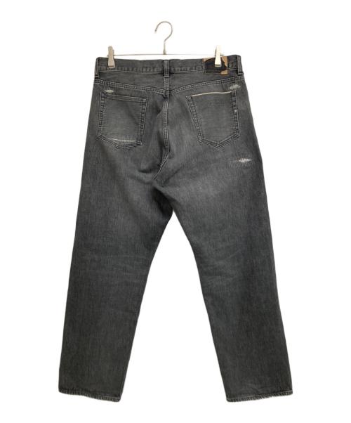 uniform experiment（ユニフォームエクスペリメント）uniform experiment (ユニフォームエクスペリメント) DAMAGED DENIM REGULAR-FIT JEANS ブラック サイズ:4の古着・服飾アイテム