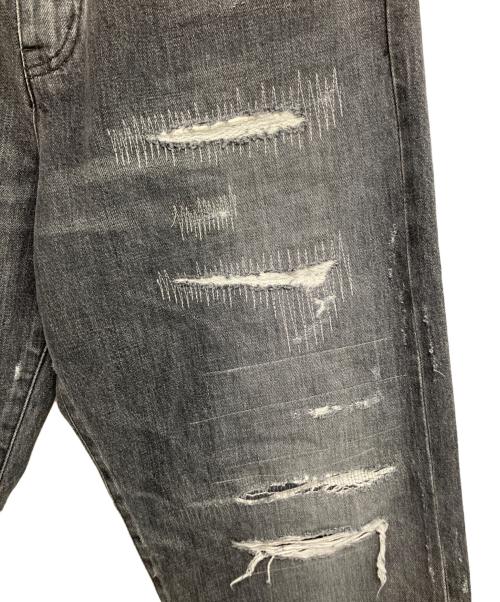 uniform experiment（ユニフォームエクスペリメント）uniform experiment (ユニフォームエクスペリメント) DAMAGED DENIM REGULAR-FIT JEANS ブラック サイズ:4の古着・服飾アイテム