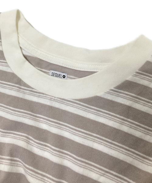 SEQUEL（シークエル）SEQUEL (シークエル) ボーダーTシャツ ベージュ サイズ:XLの古着・服飾アイテム