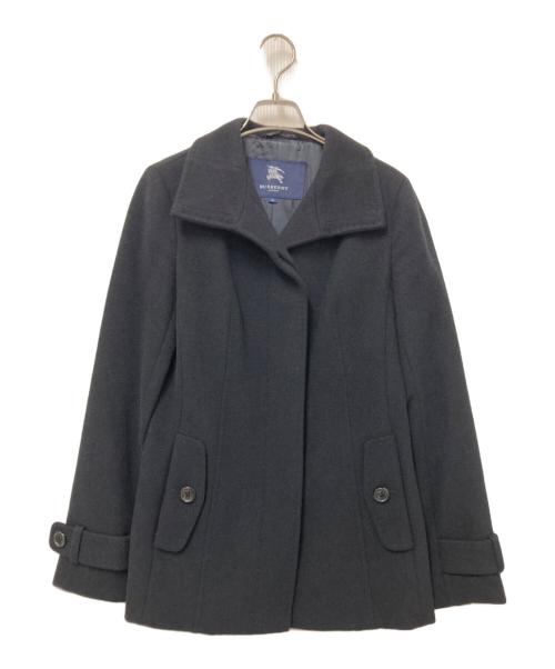 BURBERRY LONDON（バーバリーロンドン）BURBERRY LONDON (バーバリーロンドン) アンゴラ混コート ブラック サイズ:38の古着・服飾アイテム