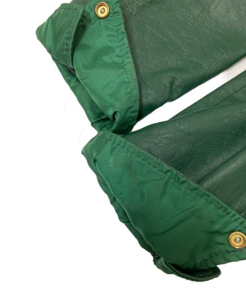 USED（ユーズド）USED (ユーズド) ワッペン付レザースカジャン グリーン サイズ:40の古着・服飾アイテム
