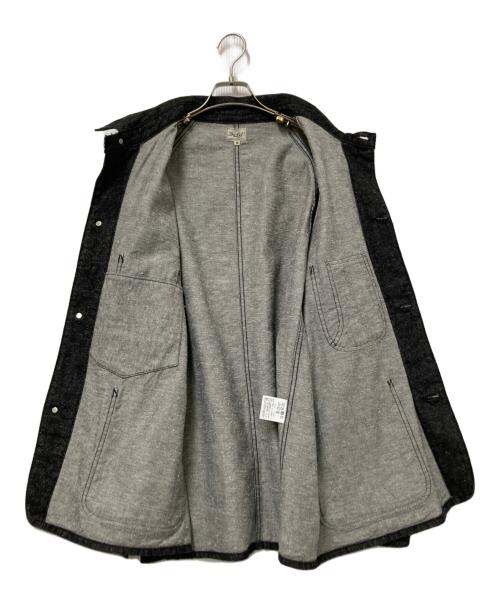 gold（ゴールド）gold (ゴールド) RECYCLED WASTE SUVIN COTTON YARN 11.5oz. DENIM WORK COAT ブラック サイズ:Mの古着・服飾アイテム