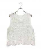 JOURNAL STANDARD relumeジャーナルスタンダード レリューム）の古着「エンブロイダリークロシェノースリーブ」｜ホワイト