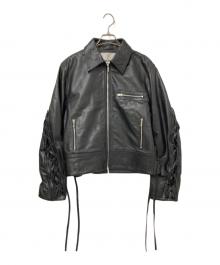 PRANK PROJECT（プランクプロジェクト）の古着「Lace-Up Leather Blouson」｜ブラック