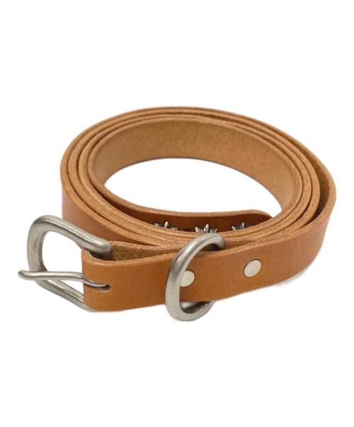 LIKEDREAMERSDO PRODUCTS（ライクドリームエスディーオー プロダクト）LIKEDREAMERSDO PRODUCTS (ライクドリームエスディーオー プロダクト) スタッズレザーナローベルト ベージュ サイズ:約80~91cmの古着・服飾アイテム