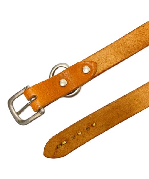 LIKEDREAMERSDO PRODUCTS（ライクドリームエスディーオー プロダクト）LIKEDREAMERSDO PRODUCTS (ライクドリームエスディーオー プロダクト) スタッズレザーナローベルト ベージュ サイズ:約80~91cmの古着・服飾アイテム