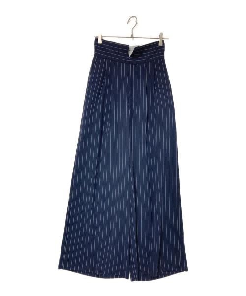 Ameri（アメリ）Ameri (アメリ) TURN BACK WAIST WIDE PANTS ネイビー×ホワイト サイズ:Sの古着・服飾アイテム