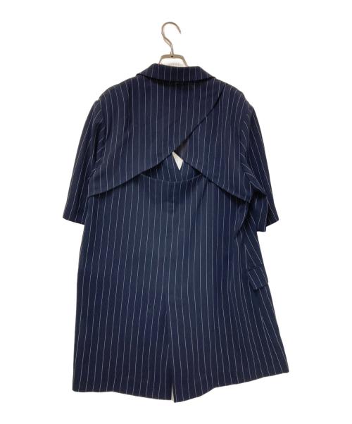 Ameri（アメリ）Ameri (アメリ) BACK CURTAIN OPEN HS JACKET ネイビー×ホワイト サイズ:Mの古着・服飾アイテム