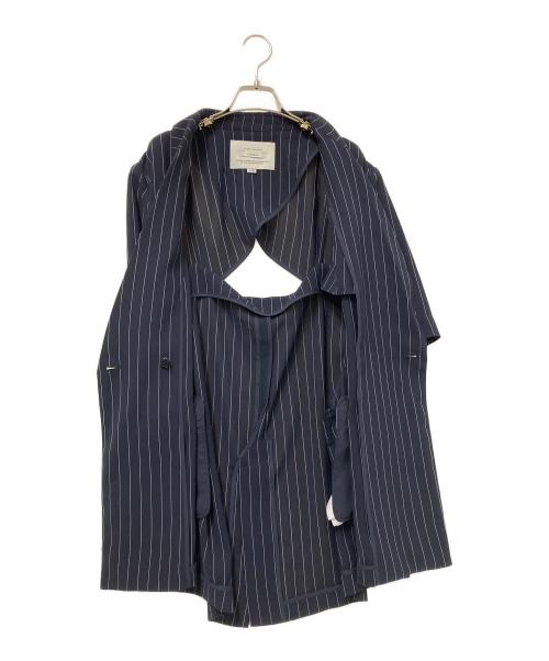 Ameri（アメリ）Ameri (アメリ) BACK CURTAIN OPEN HS JACKET ネイビー×ホワイト サイズ:Mの古着・服飾アイテム