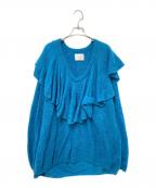 Ameriアメリ）の古着「LOOSE FRILL KNIT TOP」｜グリーン