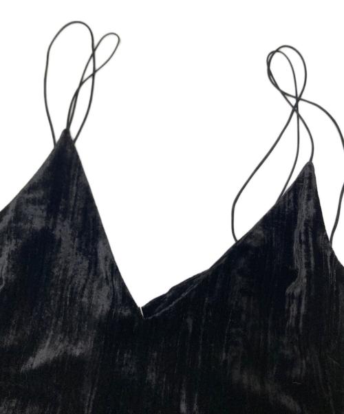 LE CIEL BLEU（ルシェルブルー）LE CIEL BLEU (ルシェルブルー) Crushed Velvet Cami Dress ブラック サイズ:38 未使用品の古着・服飾アイテム