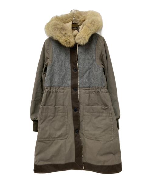 Marc by Marc Jacobs（マークバイマークジェイコブス）Marc by Marc Jacobs (マークバイマークジェイコブス) 異素材ドッキングコート グレー サイズ:XSの古着・服飾アイテム