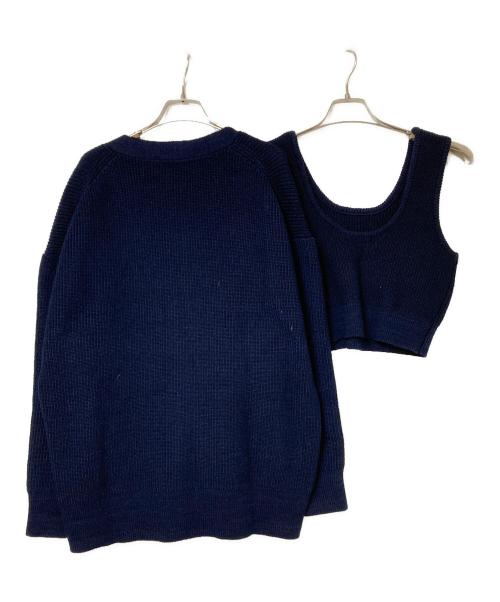 CLANE（クラネ）CLANE (クラネ) USTIER SET KNIT CARDIGAN ネイビー サイズ:2の古着・服飾アイテム