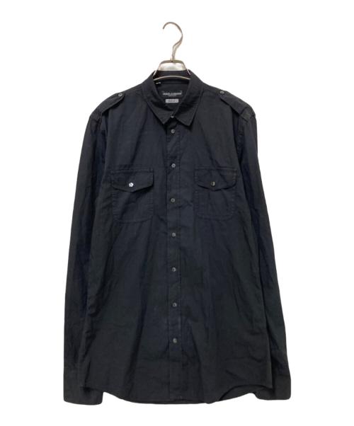 DOLCE & GABBANA（ドルチェ＆ガッバーナ）DOLCE & GABBANA (ドルチェ＆ガッバーナ) コットンシャツ ブラック サイズ:40の古着・服飾アイテム