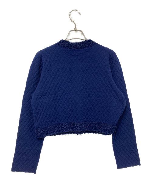 CELFORD（セルフォード）CELFORD (セルフォード) ツイード風ジャガードニットカーディガン ネイビー サイズ:38の古着・服飾アイテム