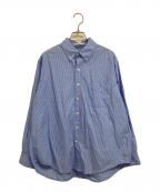 CLANEクラネ）の古着「LOGO BUTTON-DOWN BASIC SHIRTS」｜ブルー×ホワイト