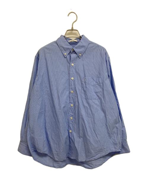 CLANE（クラネ）CLANE (クラネ) LOGO BUTTON-DOWN BASIC SHIRTS ブルー×ホワイト サイズ:1の古着・服飾アイテム