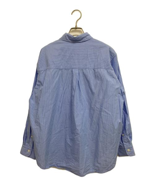 CLANE（クラネ）CLANE (クラネ) LOGO BUTTON-DOWN BASIC SHIRTS ブルー×ホワイト サイズ:1の古着・服飾アイテム
