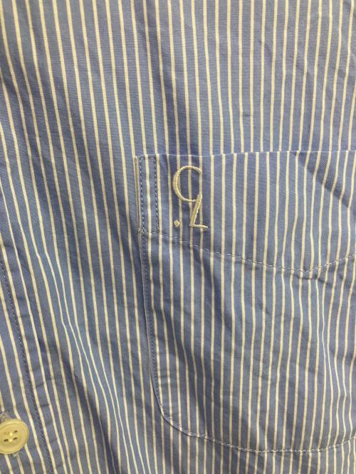CLANE（クラネ）CLANE (クラネ) LOGO BUTTON-DOWN BASIC SHIRTS ブルー×ホワイト サイズ:1の古着・服飾アイテム
