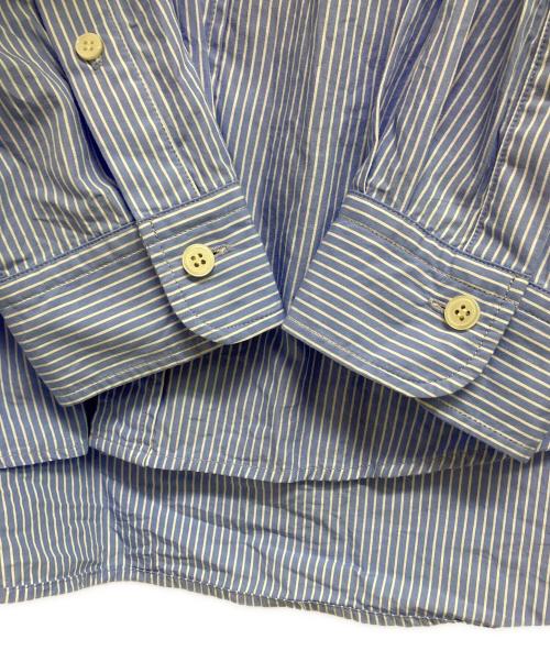 CLANE（クラネ）CLANE (クラネ) LOGO BUTTON-DOWN BASIC SHIRTS ブルー×ホワイト サイズ:1の古着・服飾アイテム