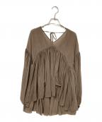 Plageプラージュ）の古着「elegant volume ブラウス」｜ブラウン