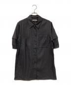 Plageプラージュ）の古着「Form half sleeve シャツ」｜ダークグレー