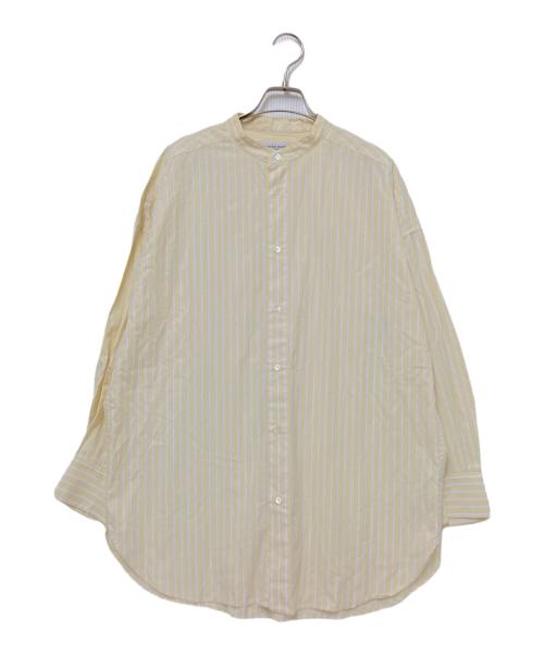 journal standard luxe（ジャーナルスタンダード ラックス）journal standard luxe (ジャーナルスタンダード ラックス) ストライプバンドカラーシャツ イエロー×ホワイト サイズ:下記参照の古着・服飾アイテム