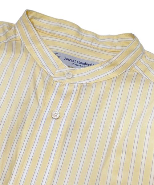 journal standard luxe（ジャーナルスタンダード ラックス）journal standard luxe (ジャーナルスタンダード ラックス) ストライプバンドカラーシャツ イエロー×ホワイト サイズ:下記参照の古着・服飾アイテム