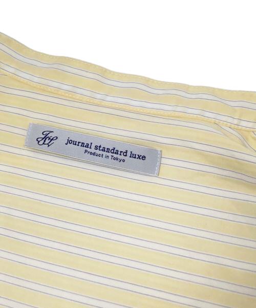 journal standard luxe（ジャーナルスタンダード ラックス）journal standard luxe (ジャーナルスタンダード ラックス) ストライプバンドカラーシャツ イエロー×ホワイト サイズ:下記参照の古着・服飾アイテム